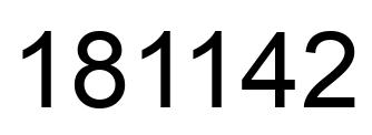 Number 181142 black image