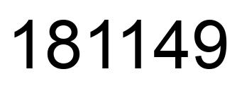 Number 181149 black image
