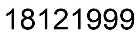 Number 18121999 black image