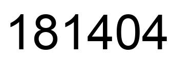 Number 181404 black image