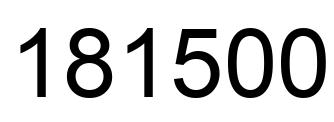 Number 181500 black image