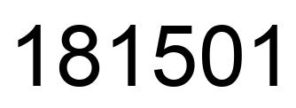 Number 181501 black image
