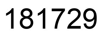 Number 181729 black image
