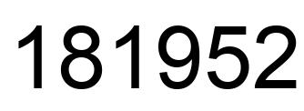 Number 181952 black image