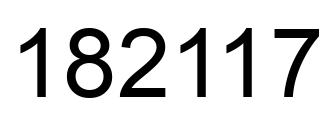 Number 182117 black image
