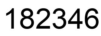 Number 182346 black image