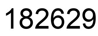 Number 182629 black image