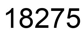 Number 18275 black image