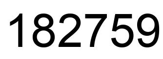 Number 182759 black image