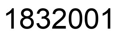 Number 1832001 black image