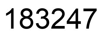 Number 183247 black image