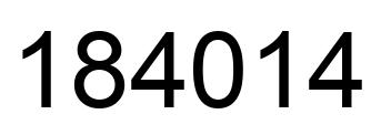 Number 184014 black image