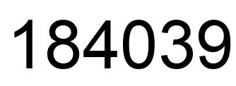 Number 184039 black image