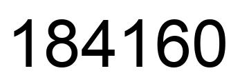 Number 184160 black image