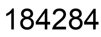 Number 184284 black image