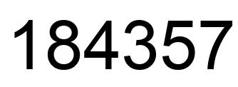 Number 184357 black image