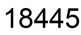 Number 18445 black image