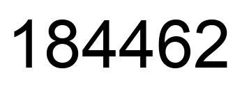 Number 184462 black image