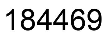 Number 184469 black image