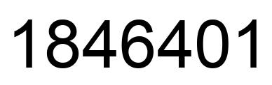 Number 1846401 black image