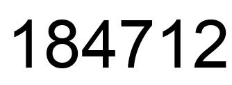 Número 184712 imagen negro