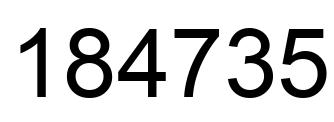 Number 184735 black image