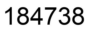 Number 184738 black image