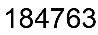Number 184763 black image