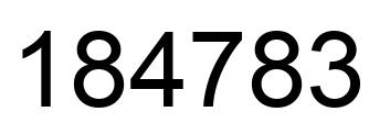 Number 184783 black image