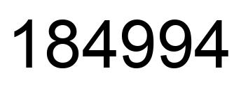 Number 184994 black image