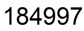 Number 184997 black image