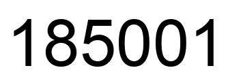 Number 185001 black image