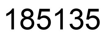Number 185135 black image
