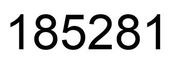 Number 185281 black image