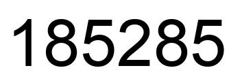 Number 185285 black image