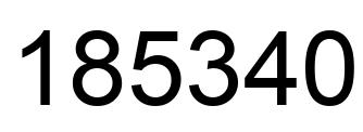 Number 185340 black image