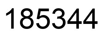 Number 185344 black image