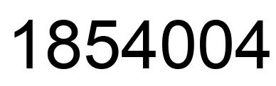 Number 1854004 black image