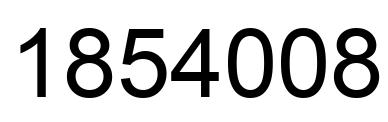 Number 1854008 black image