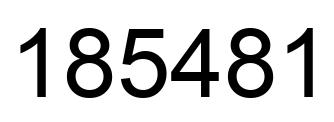 Number 185481 black image