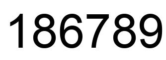 Number 186789 black image