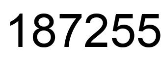 Number 187255 black image