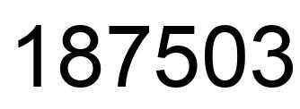 Number 187503 black image