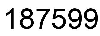Number 187599 black image