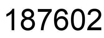 Number 187602 black image