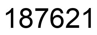 Number 187621 black image