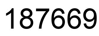 Number 187669 black image