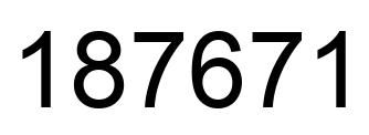 Number 187671 black image
