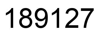 Number 189127 black image