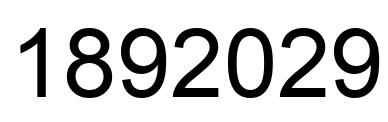 Number 1892029 black image